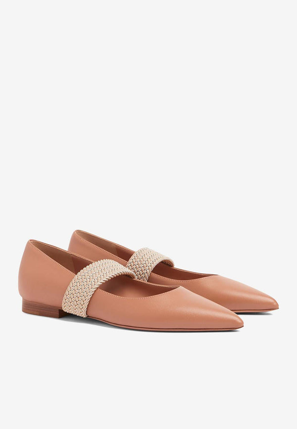 Malone Souliers Melanie Pointed Flats in Nappa Leather MELANIE 10-2 NUDE/BEIGE