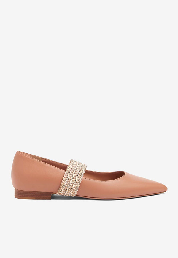 Malone Souliers Melanie Pointed Flats in Nappa Leather MELANIE 10-2 NUDE/BEIGE