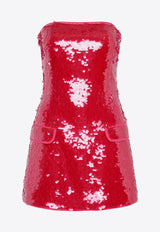 Paris Georgia Mermaid Sequin Mini Dress Plum MERMD001-PLM_PLUM