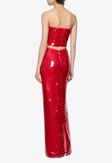 Paris Georgia Mermaid Sequin Maxi Skirt Plum MERMSK001-PLM_PLUM