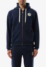 Casablanca Casa Temple Zip-Up Hooded Sweatshirt Navy MF24-JTP-150-01NAVY