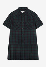 Miu Miu Tartan Check Mini Shirt Dress Green MF5982OOO174R/R_MIU-F0D3Z