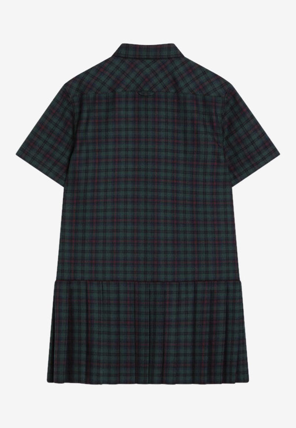 Miu Miu Tartan Check Mini Shirt Dress Green MF5982OOO174R/R_MIU-F0D3Z