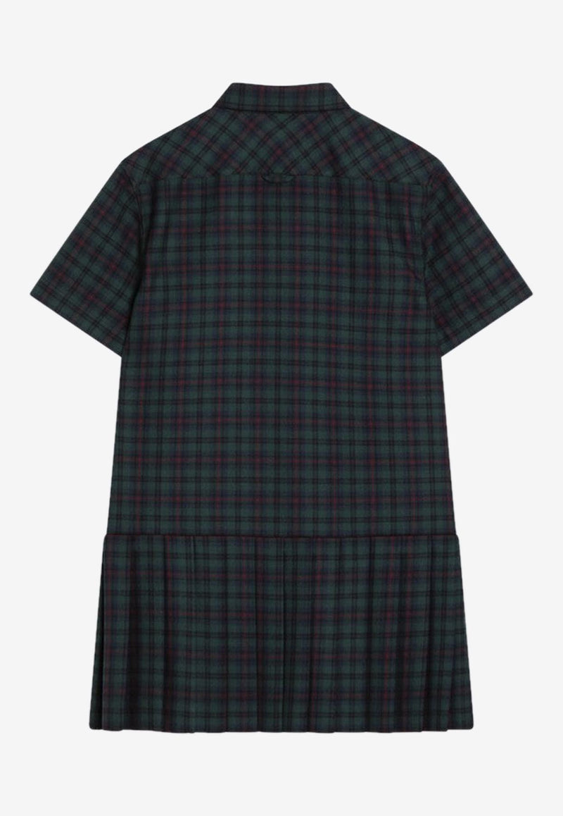 Miu Miu Tartan Check Mini Shirt Dress Green MF5982OOO174R/R_MIU-F0D3Z