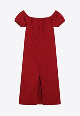 Miu Miu Off-Shoulder Mini Dress Red MF6183OOO1BMS/S_MIU-F0011