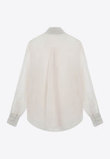 Brunello Cucinelli Monili Embellished Silk Shirt Light Beige MF940NB916SI/R_CUCIN-C2856_323-XL