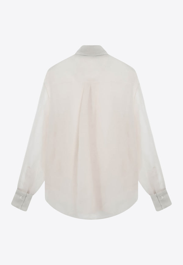 Brunello Cucinelli Monili Embellished Silk Shirt Light Beige MF940NB916SI/R_CUCIN-C2856_323-XL