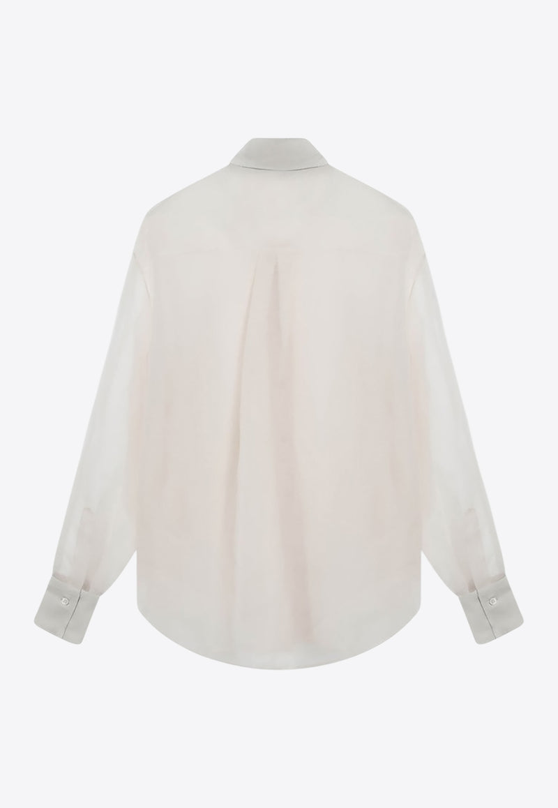 Brunello Cucinelli Monili Embellished Silk Shirt Light Beige MF940NB916SI/R_CUCIN-C2856_323-XL