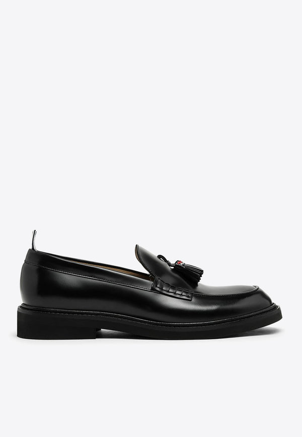 Thom Browne Leather Moccasin Loafers with Tassels MFL111AL0043/O_THOMB-001