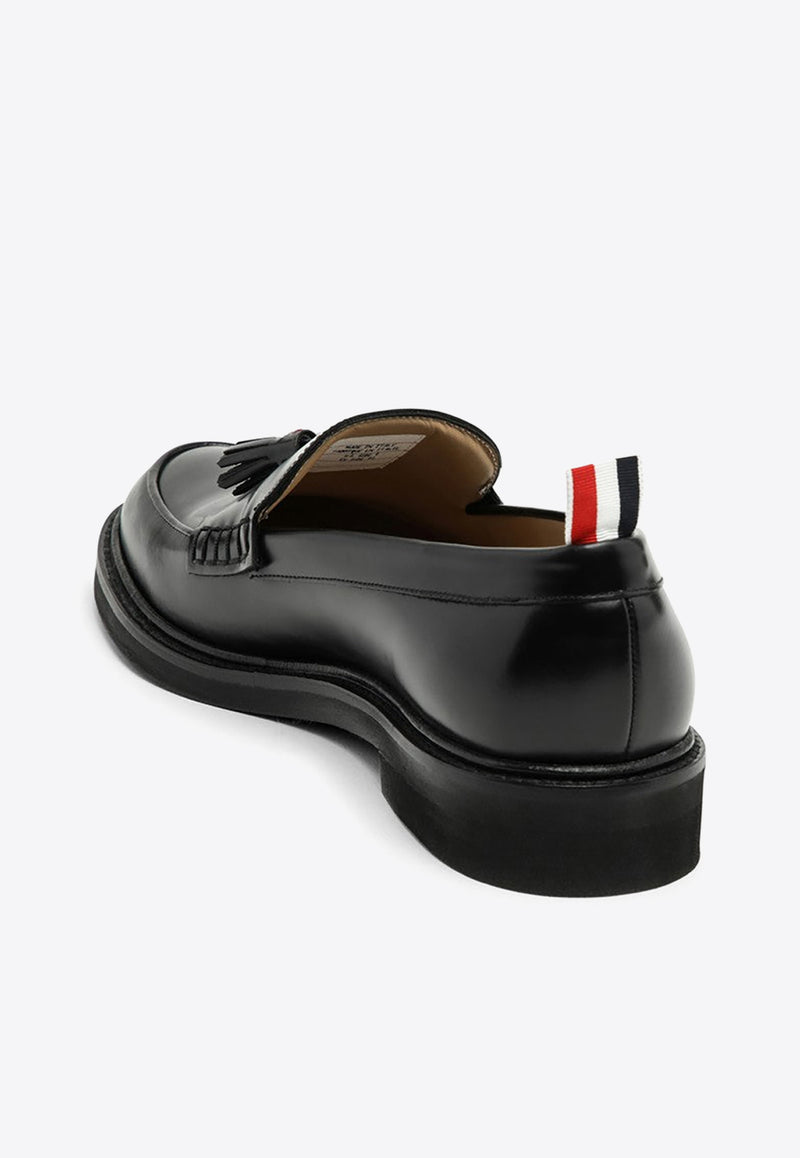 Thom Browne Leather Moccasin Loafers with Tassels MFL111AL0043/O_THOMB-001