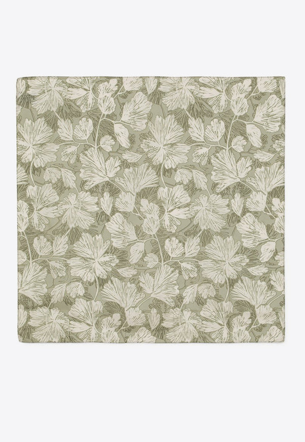 Brunello Cucinelli Floral Pattern Silk Scarf Beige MFOU0018SI/O_CUCIN-C6301