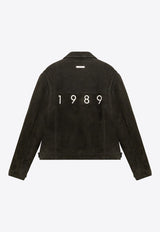 1989 Studio Embroidered Logo Shearling Jacket  Brown MFW24.101.LOGOLE/P_1989-PET