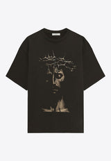 1989 Studio Jesus Print Crewneck T-shirt Brown MFW24.201.JESUSCO/P_1989-PET