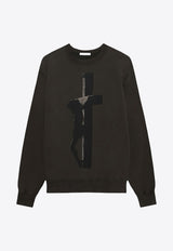 1989 Studio Cross and Amen Print Sweatshirt Brown MFW24.301.CROSSCO/P_1989-PET