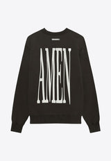 1989 Studio Cross and Amen Print Sweatshirt Brown MFW24.301.CROSSCO/P_1989-PET