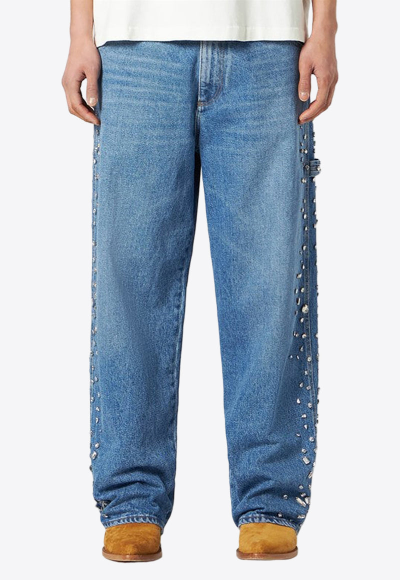 1989 Studio Crystal Embellished Straight-Leg Jeans Light Blue MFW24.709.CRYSTACO/P_1989-BLU