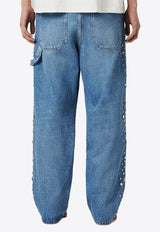 1989 Studio Crystal Embellished Straight-Leg Jeans Light Blue MFW24.709.CRYSTACO/P_1989-BLU