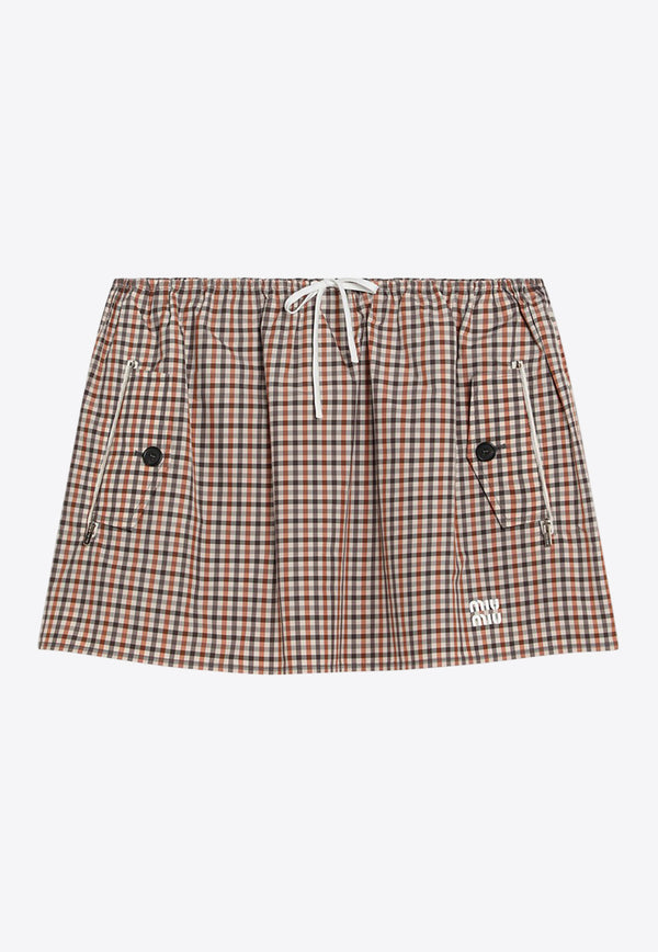 Miu Miu Vichy Patterned Mini Skirt Multicolor MG2385OOO16QY/Q_MIU-F0WZU