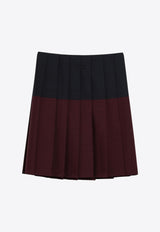 Miu Miu Colorblocked Pleated Mini Skirt Red MG2419OOO163O/Q_MIU-F008E