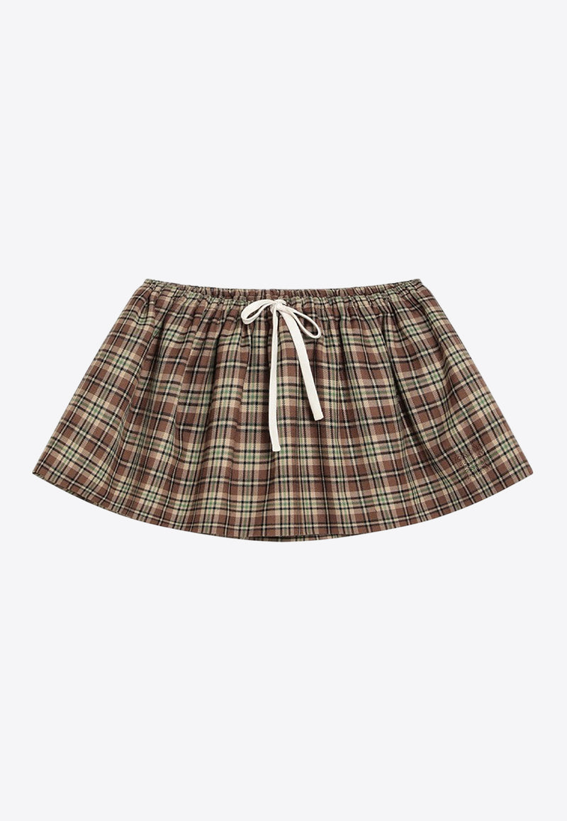 Miu Miu Check Pattern Wool Mini Skirt Multicolor MG2523OOO174R/R_MIU-F0C59