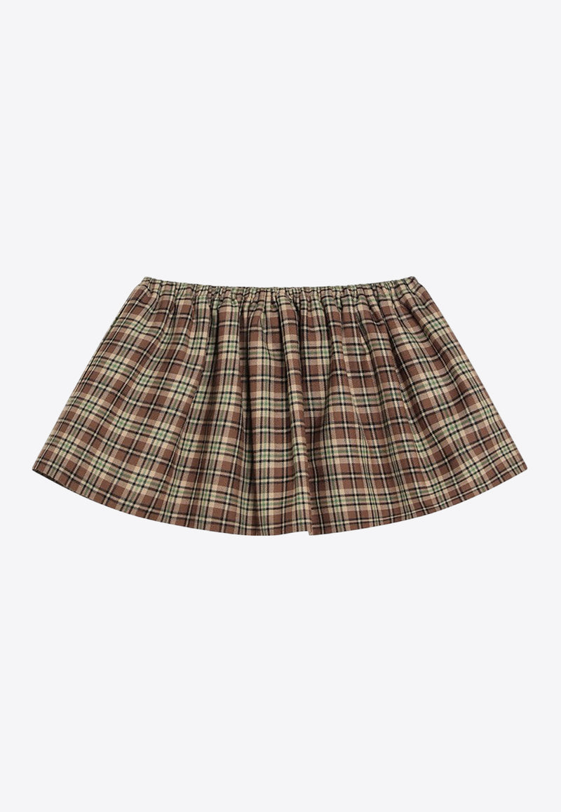 Miu Miu Check Pattern Wool Mini Skirt Multicolor MG2523OOO174R/R_MIU-F0C59