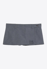 Miu Miu Checked Mini Skirt Blue MG2647OOO19CW/S_MIU-F0008