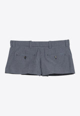 Miu Miu Checked Mini Skirt Blue MG2647OOO19CW/S_MIU-F0008