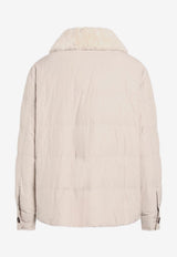 Brunello Cucinelli Fur-Collar Puffer Jacket Gray MG5017688PL/R_CUCIN-C7958