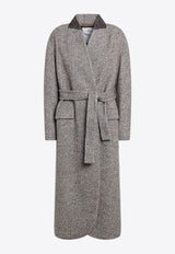 Brunello Cucinelli Wool-Blend Belted Coat Gray MG5319932WO/R_CUCIN-C6321