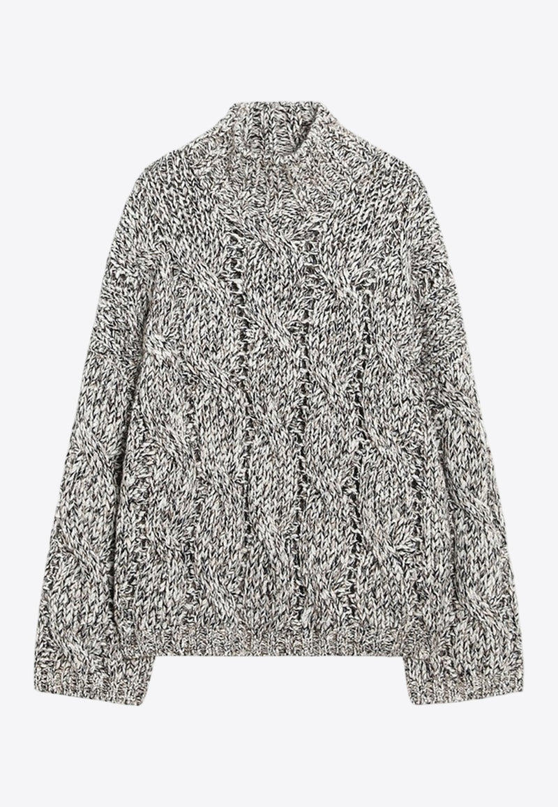 Brunello Cucinelli Cashmere-Blend High-Collar Sweater Gray MGR372904WS/R_CUCIN-CME31