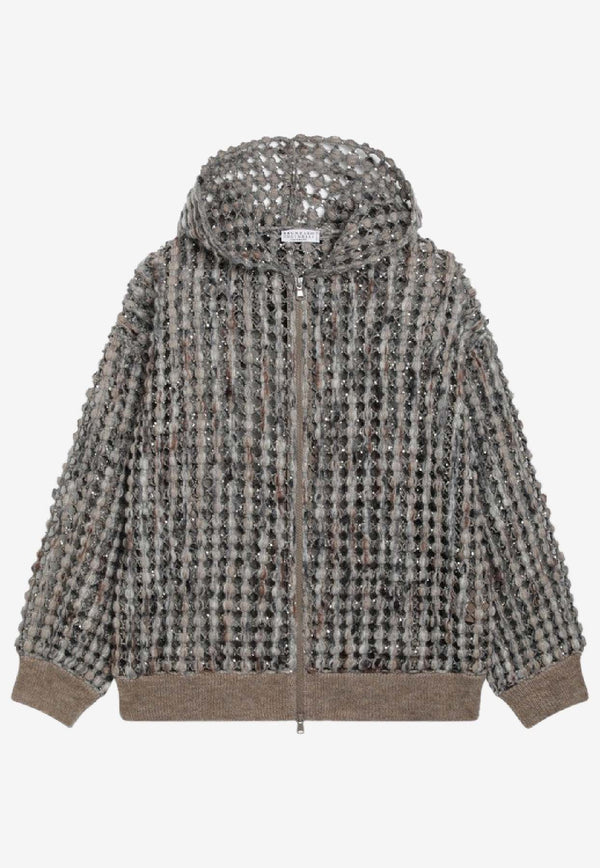 Brunello Cucinelli Openwork Zip-Up Cardigan Multicolor MGSR24306WO/R_CUCIN-COE63