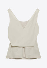 Brunello Cucinelli Draped Sleeveless Top  Cream MH126TR31VI/S_CUCIN-C579