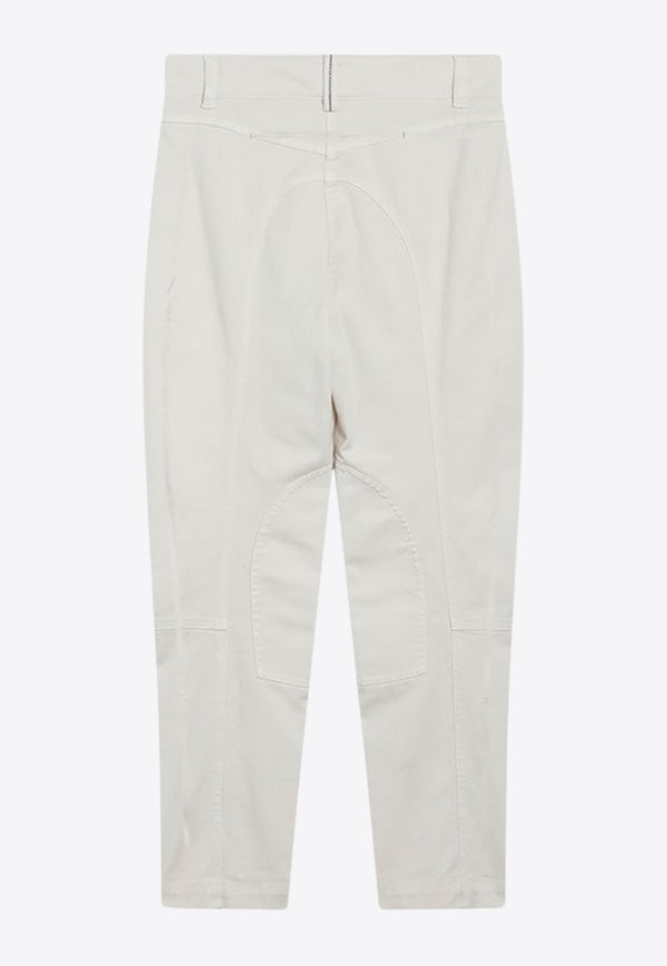 Brunello Cucinelli Equestrian Pants with Monili-Embellishment Chalk MH137P4014CO/R_CUCIN-C8739_102-40