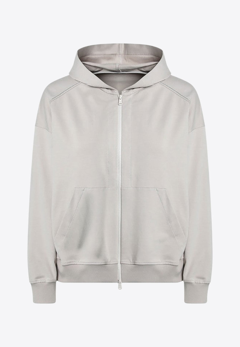 Brunello Cucinelli Monili Zip-Up Hooded Sweatshirt Beige MH827FB706CO/R_CUCIN-C4274