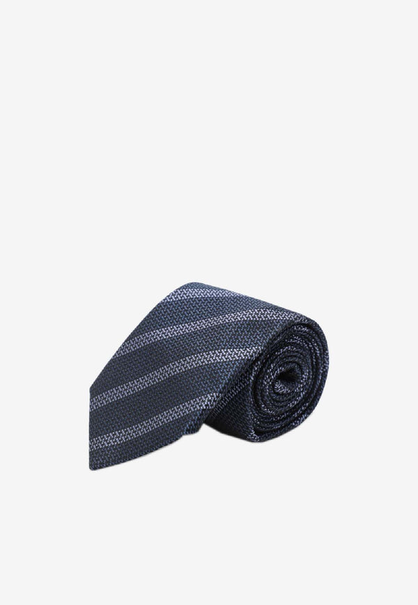 Brunello Cucinelli Silk Patterned Tie Gray MI8860018SI/R_CUCIN-C7665