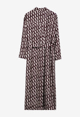 S Max Mara Micaela Reversible Printed Midi Dress Bordeaux MICAELAVI/P_MAXT-001