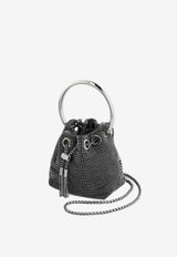 Jimmy Choo Micro Bon Bon Crystal Mesh Top Handle Bag MICRO BON BON BXW BLACK Black