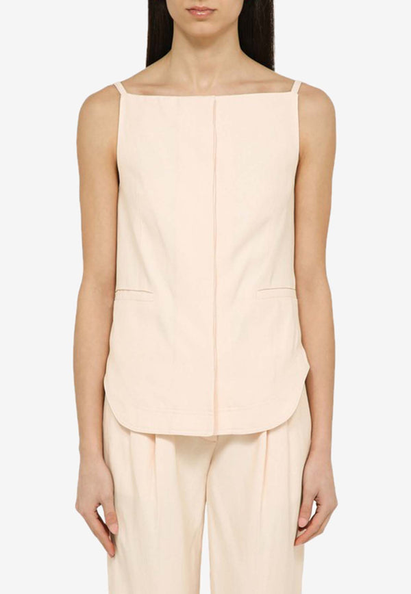 Loulou Studio Mihant Boat-Neck Sleeveless Top  Cream MIHANTVI/O_LOULO-CR