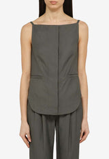 Loulou Studio Mihant Boat-Neck Sleeveless Top  Gray MIHANTVI/O_LOULO-FG