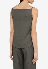 Loulou Studio Mihant Boat-Neck Sleeveless Top  Gray MIHANTVI/O_LOULO-FG