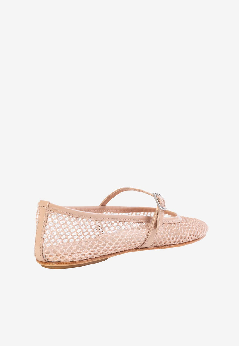 BLACK SUEDE STUDIO Mika Mesh Ballet Flats Nude MIKA_NUDE