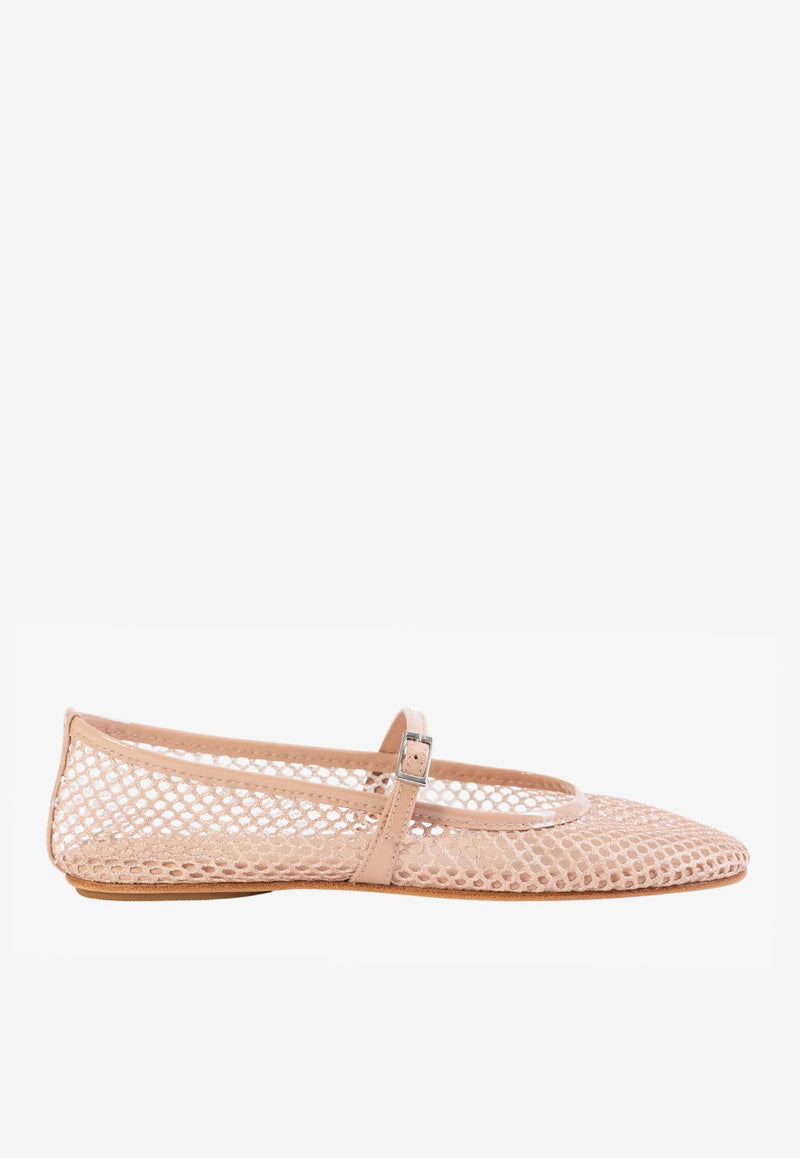 BLACK SUEDE STUDIO Mika Mesh Ballet Flats Nude MIKA_NUDE