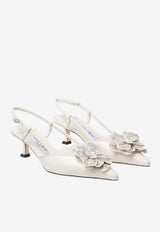 Jimmy Choo Mimmi 50 Nappa Leather Slingback Pumps Latte MIMMI SB 50 GVJ LATTE/LATTE