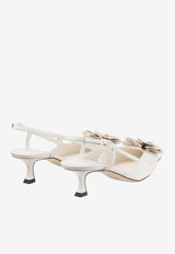 Jimmy Choo Mimmi 50 Nappa Leather Slingback Pumps Latte MIMMI SB 50 GVJ LATTE/LATTE