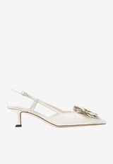 Jimmy Choo Mimmi 50 Nappa Leather Slingback Pumps Latte MIMMI SB 50 GVJ LATTE/LATTE
