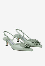 Jimmy Choo Mimmi 50 Nappa Leather Slingback Pumps Green MIMMI SB 50 GVJ VERDE/VERDE