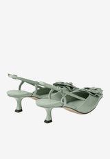 Jimmy Choo Mimmi 50 Nappa Leather Slingback Pumps Green MIMMI SB 50 GVJ VERDE/VERDE