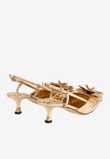 Jimmy Choo Mimmi 50 Metallic Leather Slingback Pumps Gold MIMMI SB 50 GXK GOLD/GOLD