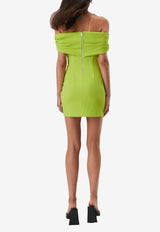 Misha Design Jewel Off-Shoulder Mini Dress Lime MJ23DR020LIME