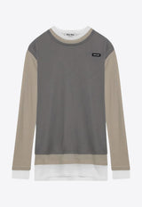 Miu Miu Logo Patch Layered Mini T-shirt Dress Multicolor MJA906OOO11QG/R_MIU-F04MU